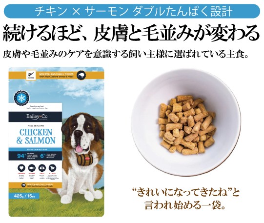 Bailey+Co フリーズドライ コンプリート チキン＆サーモン  425g
