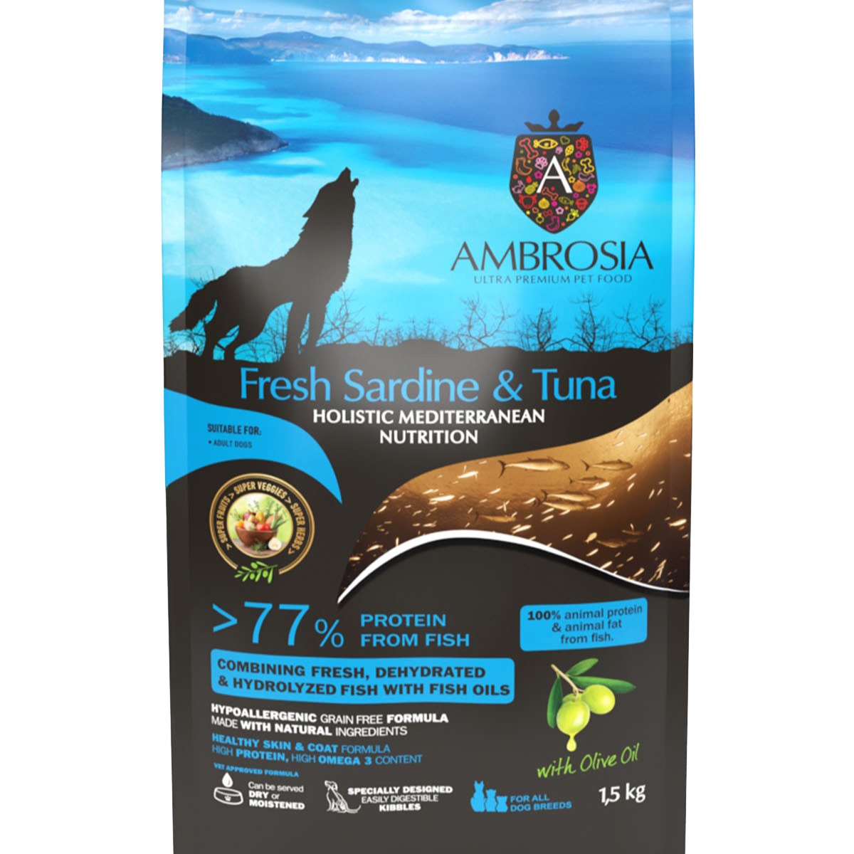 AMBROSIA Dog HMNサーディン＆ツナ　12kg