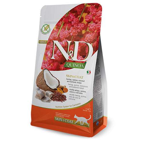 N&D キヌア スキン&コート(皮膚被毛健康サポート)ニシン 成猫用 1.5kg