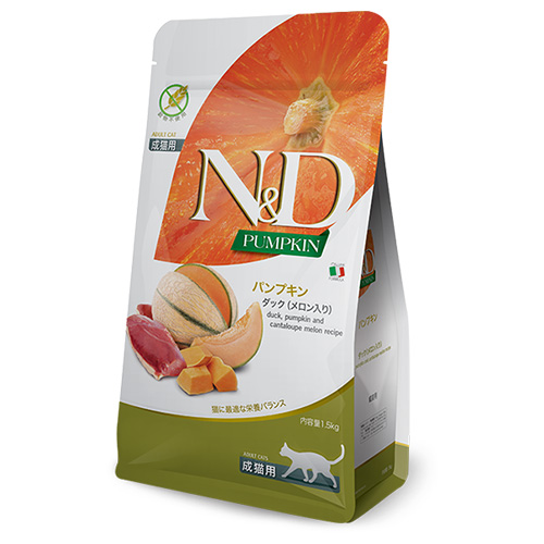 N&D パンプキン ダック (メロン入) 成猫用 300g