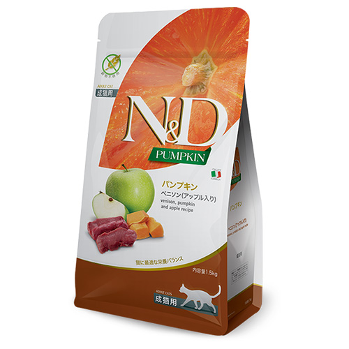 N&D パンプキン ベニソン (アップル入) 成猫用 300g