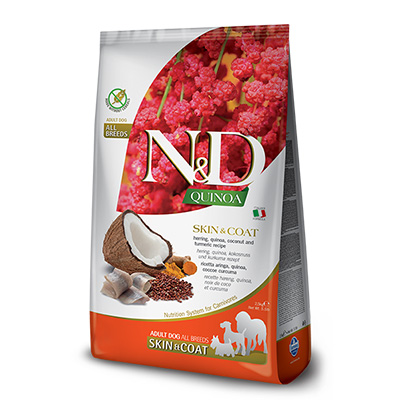 N&D キヌア スキン&コート(皮膚被毛健康サポート)ニシン 成犬用 2.5kg