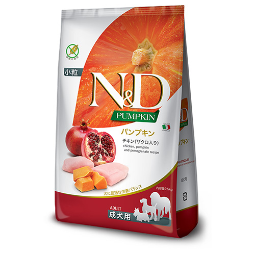 N&D パンプキン チキン(ザクロ入り)成犬用 2.5kg