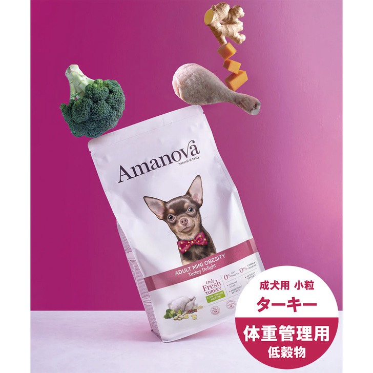 AMANOVA アダルト ミニ オウビースィティ ターキー ディライト 800g