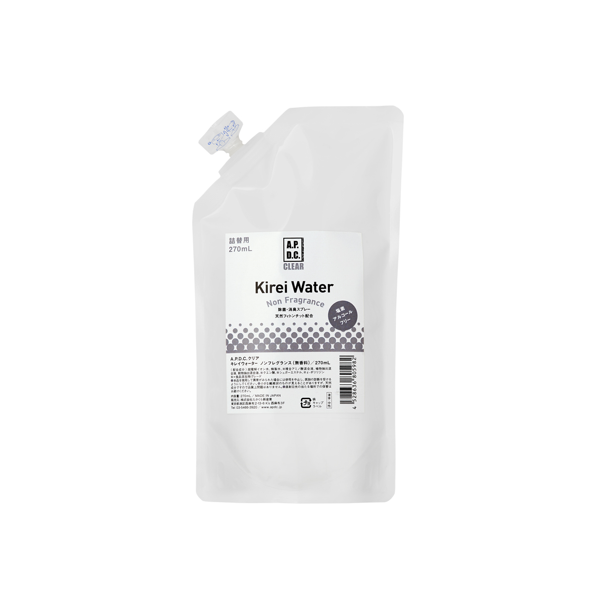 APDC キレイウォーター ノンフレグランス(無香料) 詰め換え用 270ml