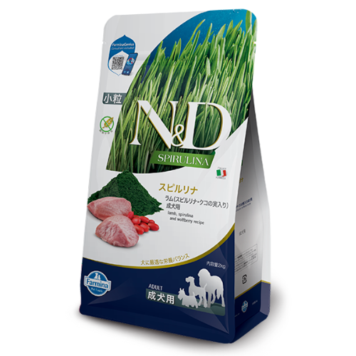 N&D スピルリナ ラム(スピルリナ・クコの実入り)成犬用 2kg