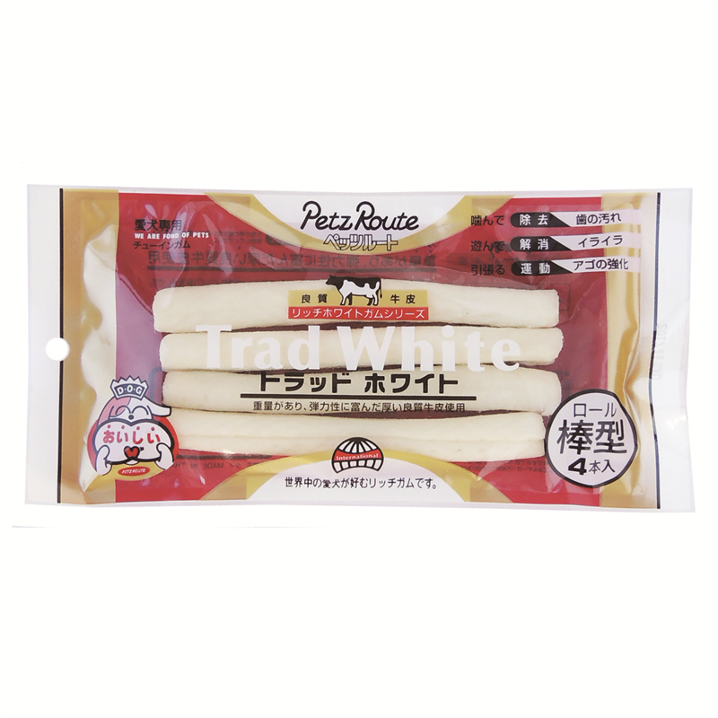 ペッツルート トラッドホワイトガム 棒型 4本